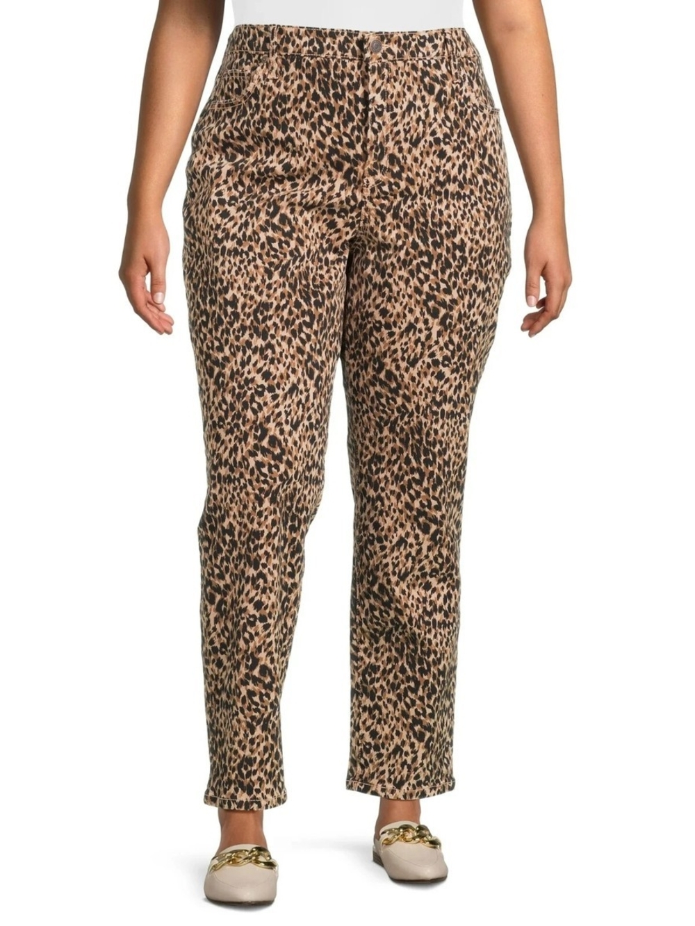 Terra & Sky Leopard Print Ankle Jeans - Brown & Black